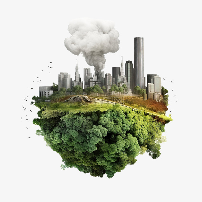3d 插图空气和地球污染合适的