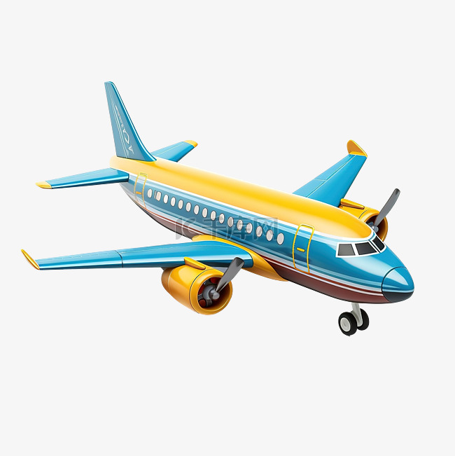 飞机卡通png 3d模型
