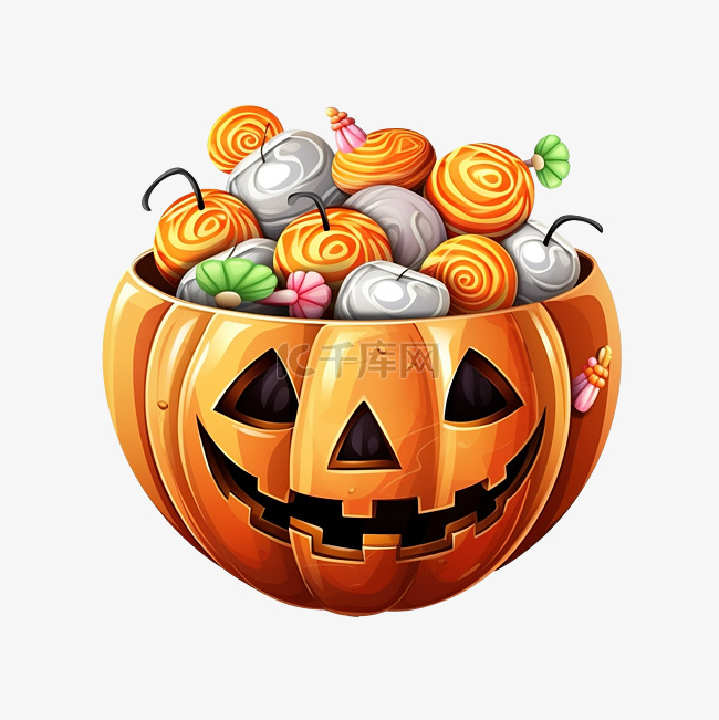 南瓜设计中的“trick or treat”糖果