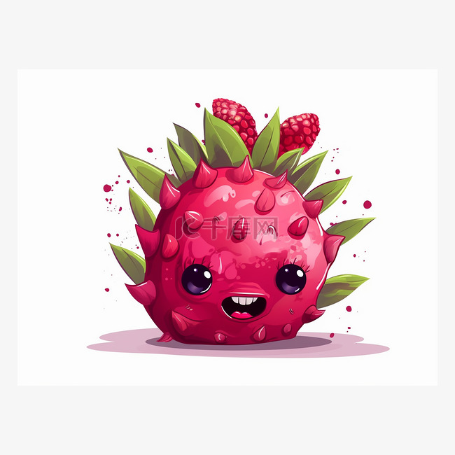 树莓怪兽的卡通插图