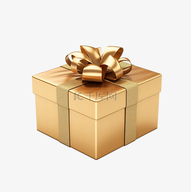 圣诞节庆祝的金色礼盒