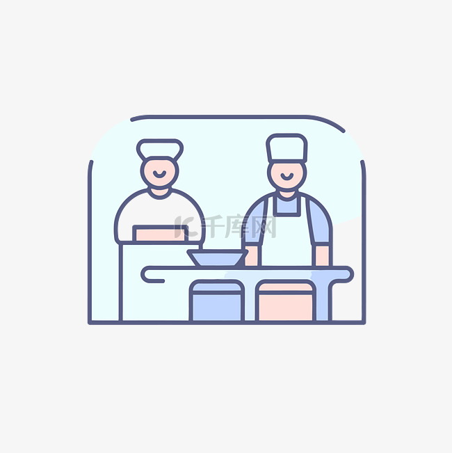 厨师和顾客工作图标矢量图