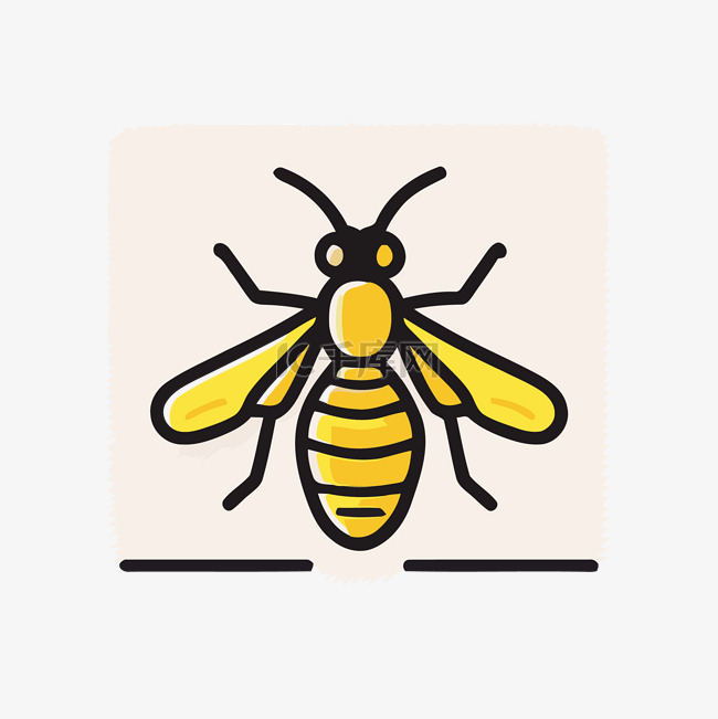 蜜蜂标志为黄色，黑色墨水 向量