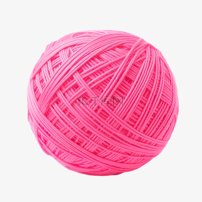 用于针织的有趣的粉色线球