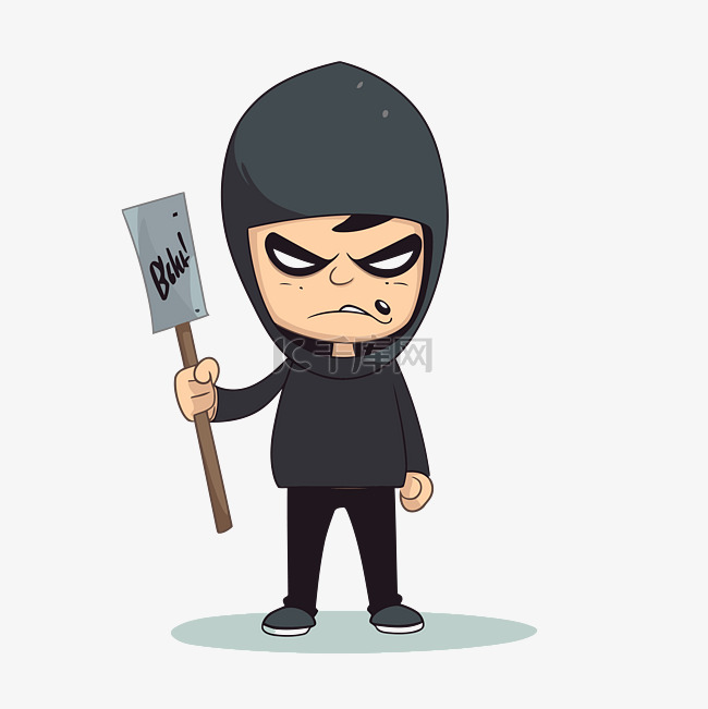 仇恨剪贴画卡通卡通人物强盗孤立在白色背景 向量素材图片免费下载-千库网