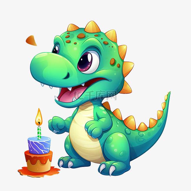 生日快乐恐龙剪贴画