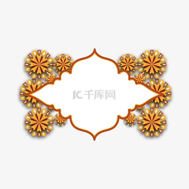 伊斯兰复古花纹装饰边框花卉创意