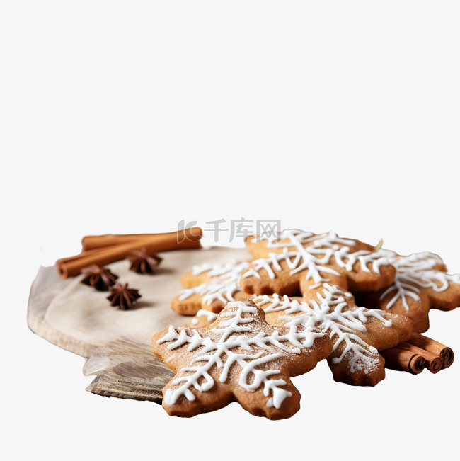 圣诞木桌与圣诞饼干