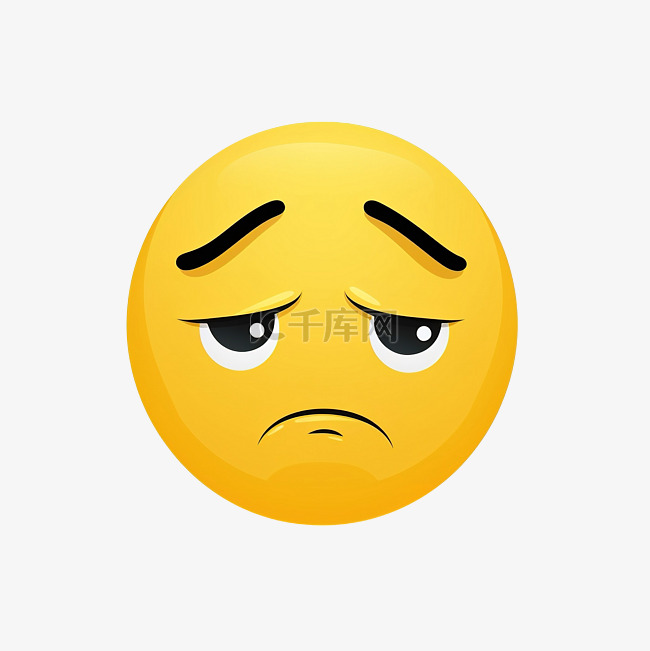 emoji 表情显示疲劳沮丧绝望素材图片免费下载-千库网