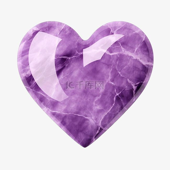 紫色大理石心 PNG