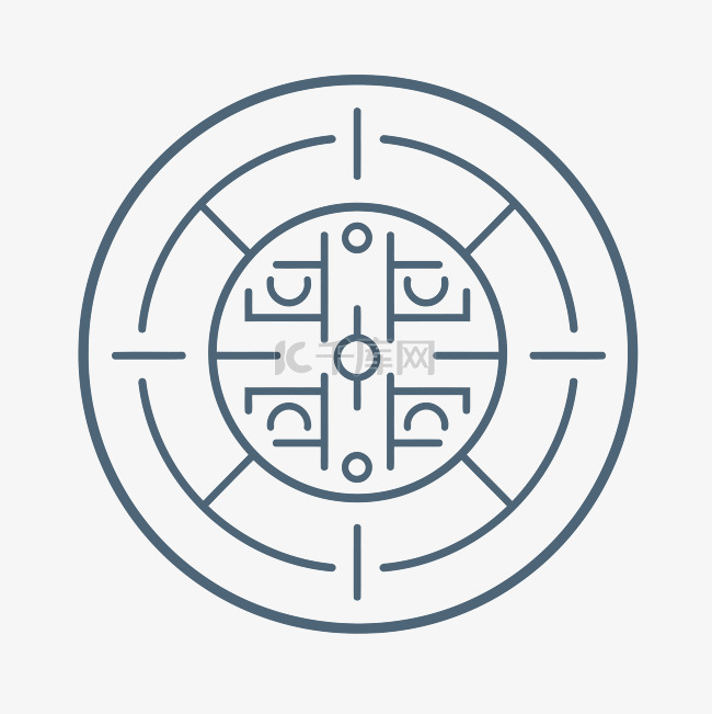 寺庙圆形标志形状的圆圈 向量
