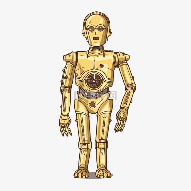 c3po 剪贴画金色星球大战机