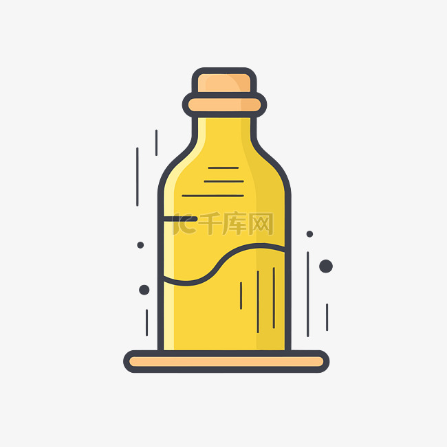 黄色瓶油图标 向量