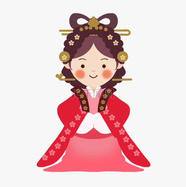 韩国新年祝贺传统服饰女孩