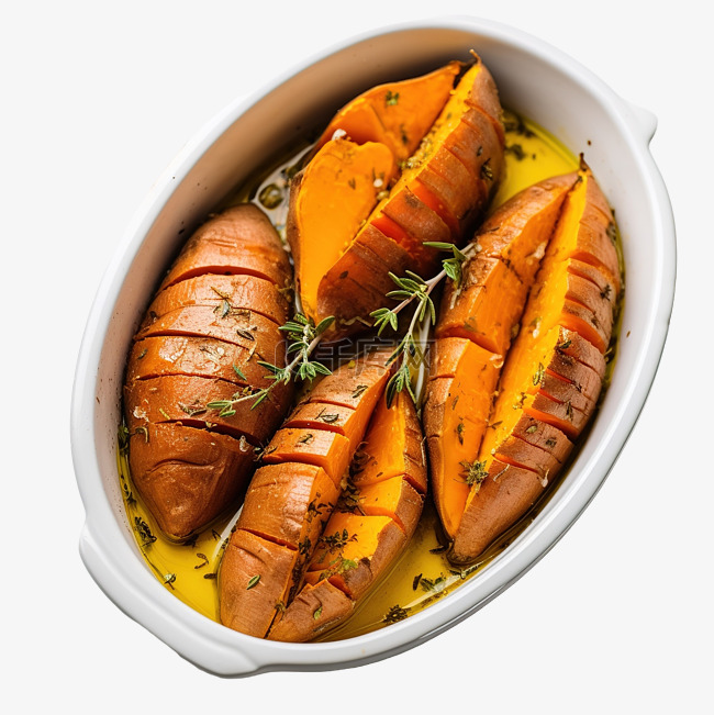 煮熟的红薯感恩节传统食品烤巴塔