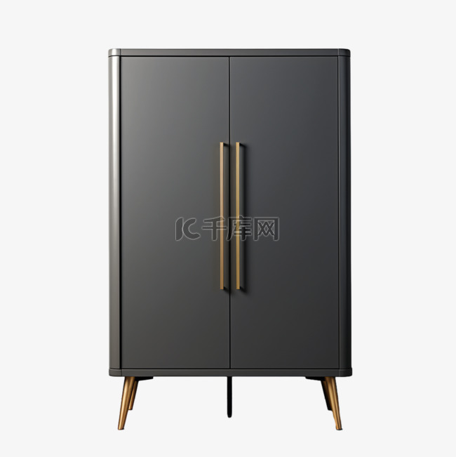 造型黑色柜子元素立体免抠图案