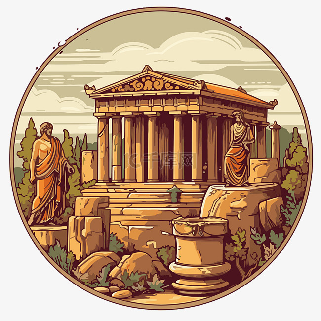 雅典剪贴画一座古希腊寺庙或附近