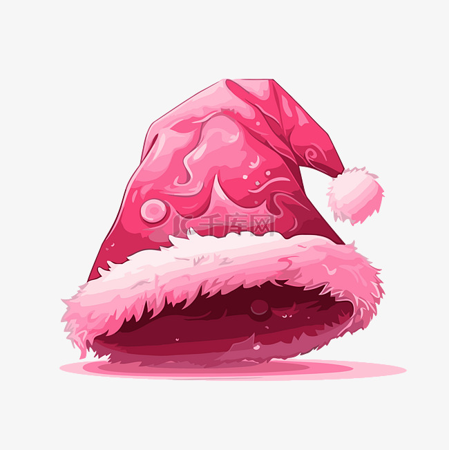粉色圣诞帽 向量