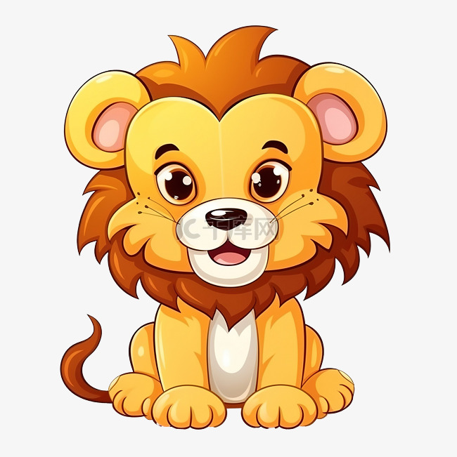 狮子快乐的脸卡通可爱
