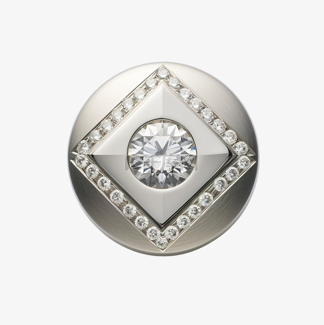 银色哈顿实验室钻石按钮装饰