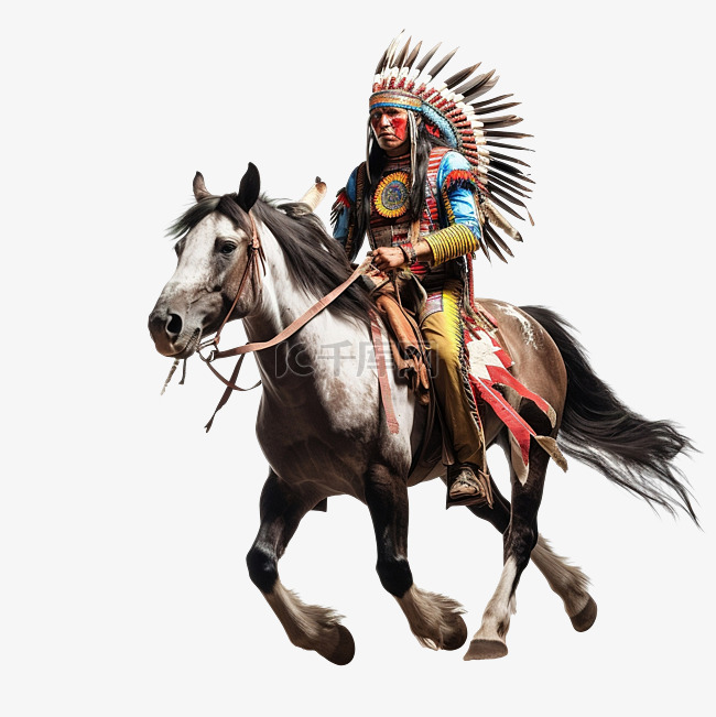 美洲原住民印第安人骑马