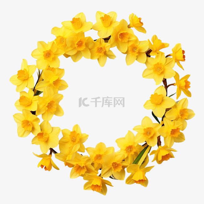 黄色水仙花的花环