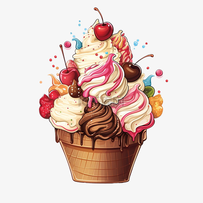 冰淇淋线条艺术