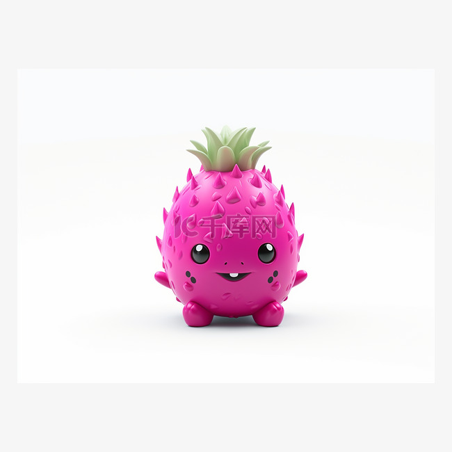 白色背景中的粉色菠萝玩具