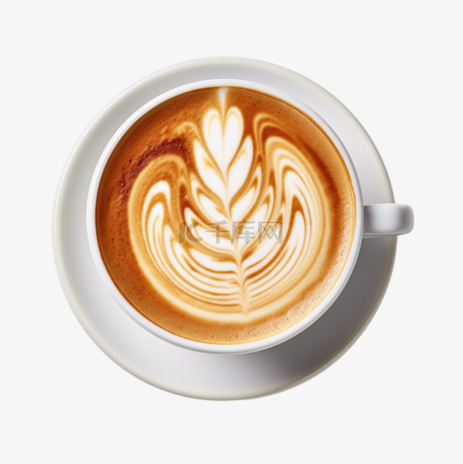 素材拉花咖啡元素立体免抠图案