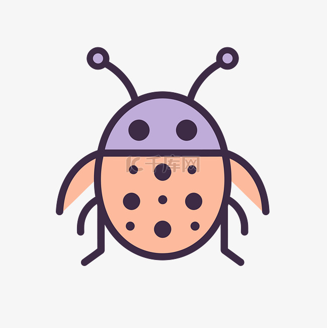 背景中有点的 bug 图标瓢虫 向量素材图片免费下载-千库网