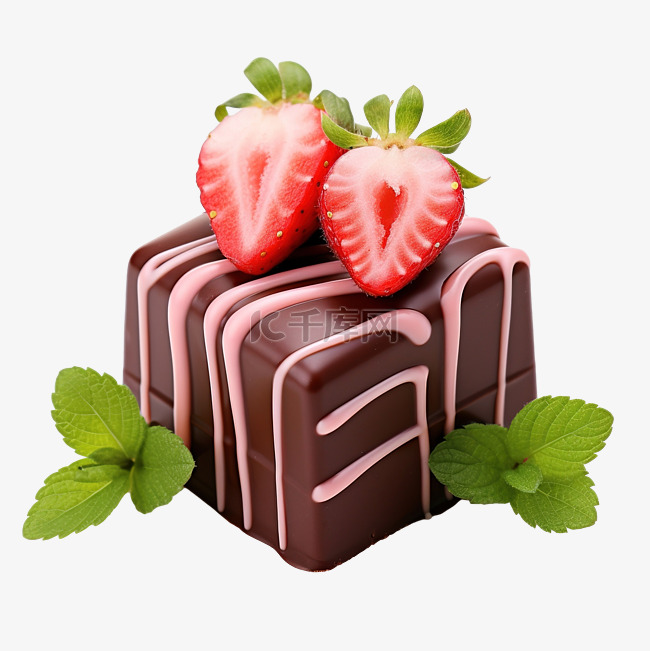粉色草莓巧克力