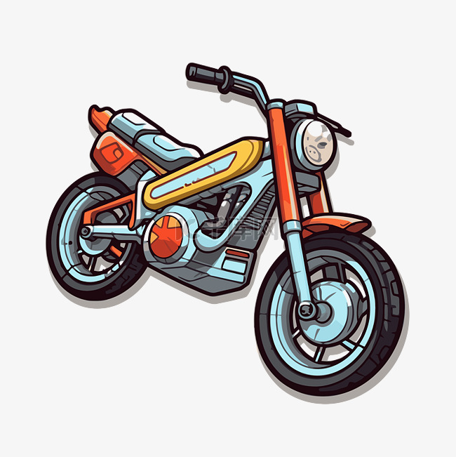 卡通摩托车插画矢量格式剪贴画