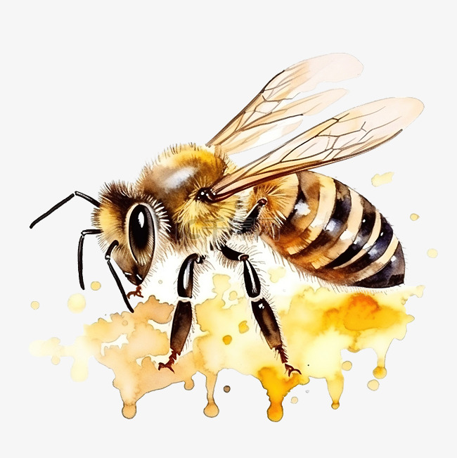 蜜蜂水彩