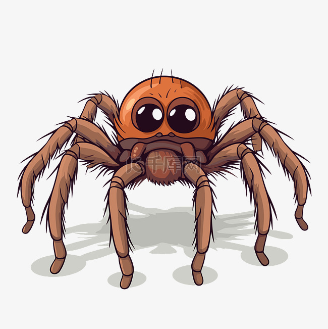 狼蛛剪贴画可爱的棕色小卡通蜘蛛