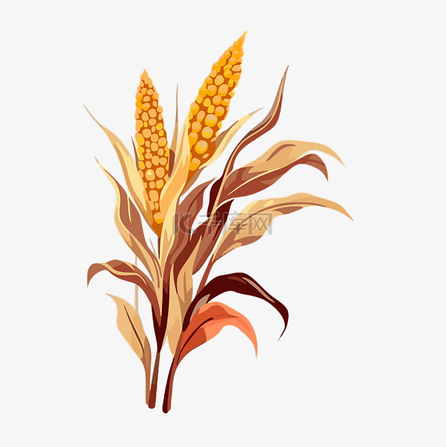 秋天的玉米秆 向量