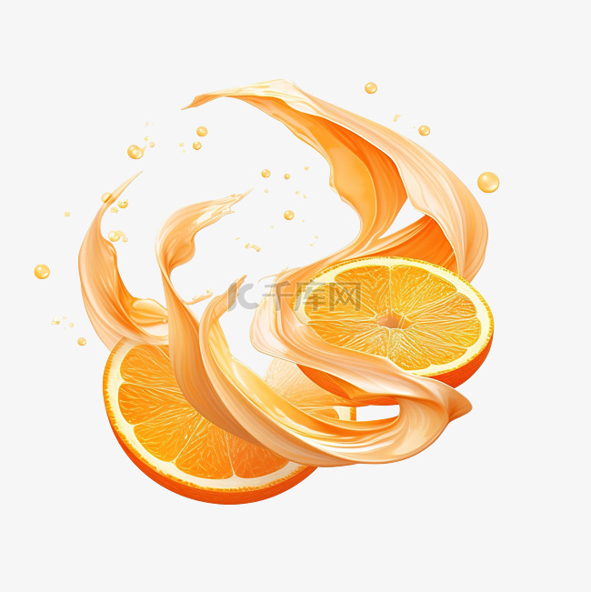 橙色孤立插图ai生成