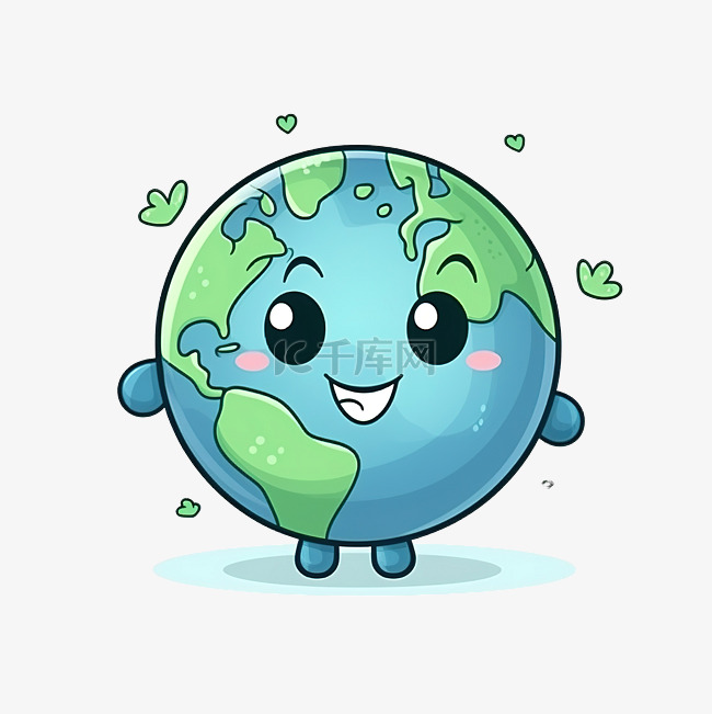 可爱的地球行星卡通人物