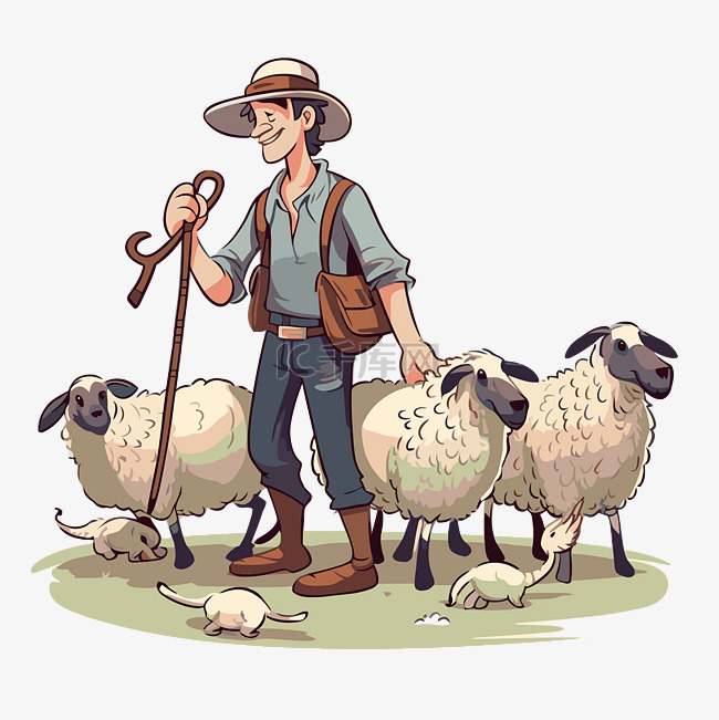牧羊人和羊 向量