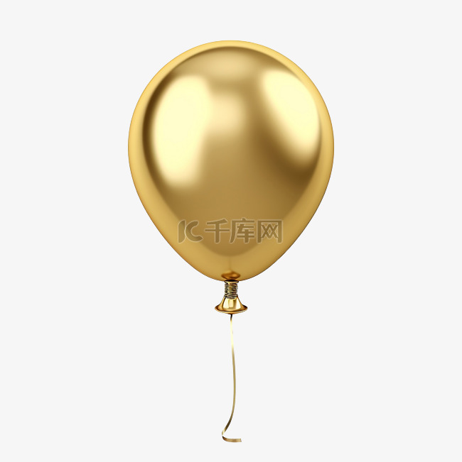 3d 金色气球 3d 渲染