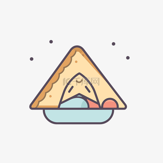 三角形奶酪小吃平面图标