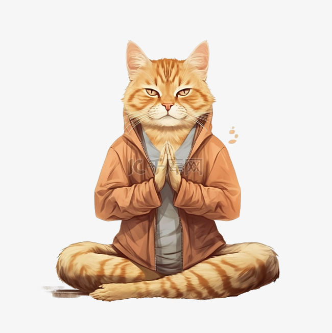 猫瑜伽插画
