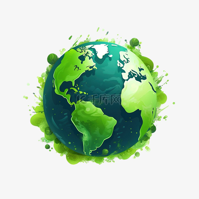绿色星球太空png插图