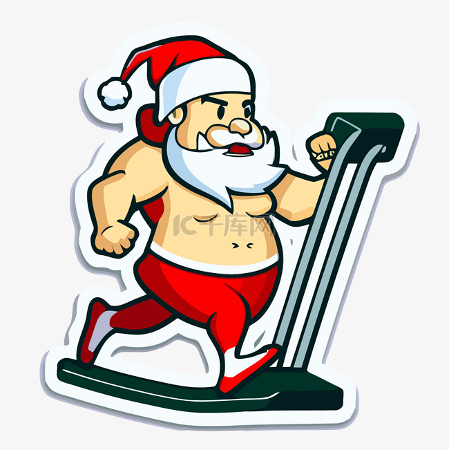 圣诞老人在健身机上剪贴画 向量