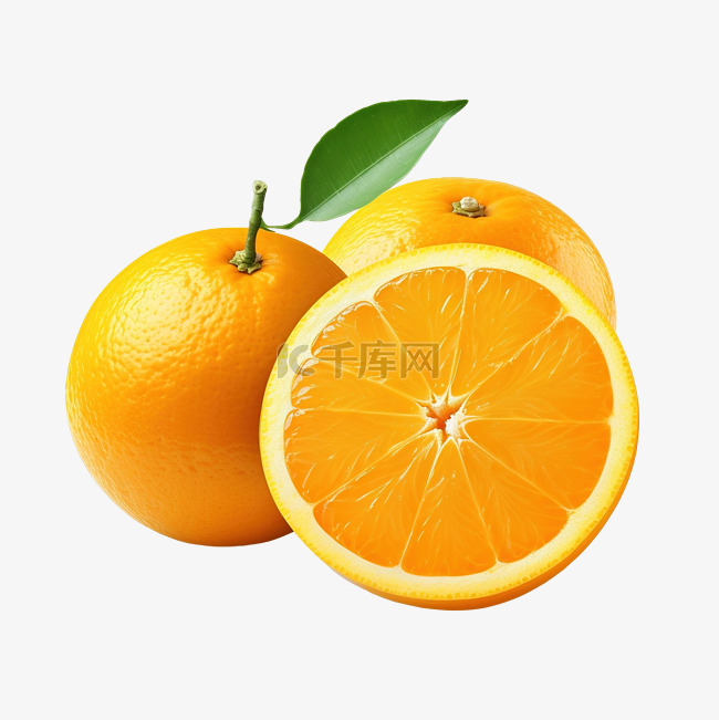 新鲜多汁的橙色水果分离免费png