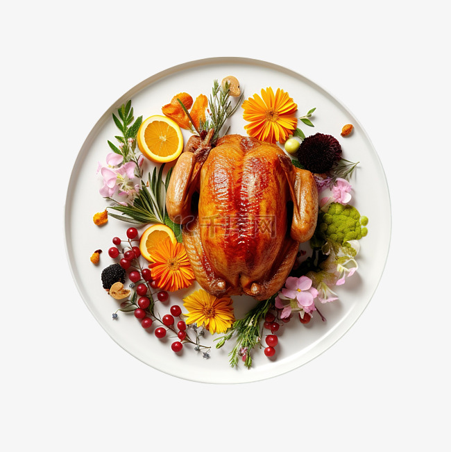 盘子里有火鸡的感恩节食物成分