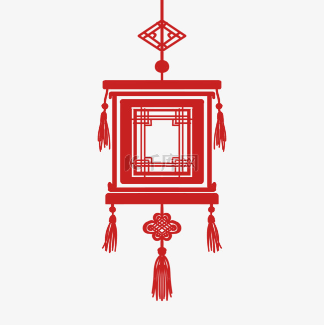 灯笼挂饰中国风格红色剪纸灯笼新