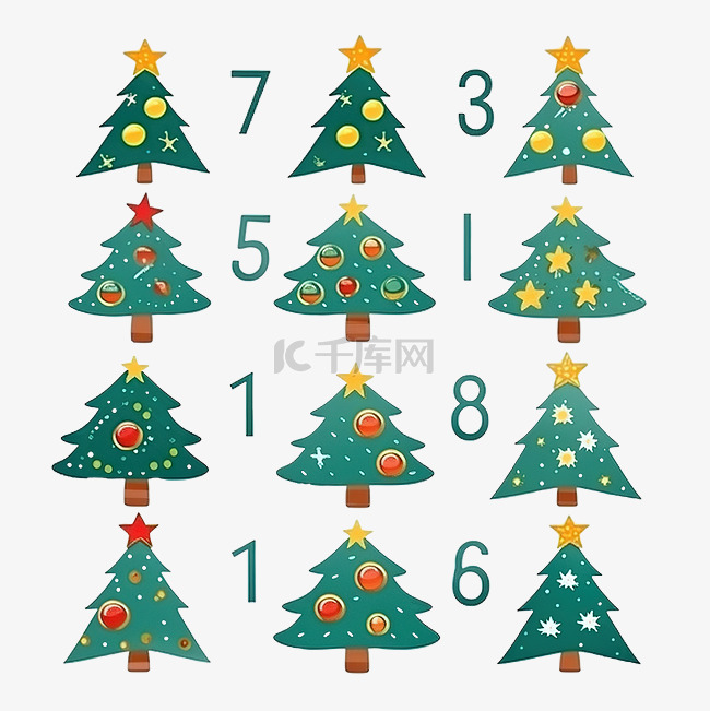 计数游戏 数出圣诞树的数量并写