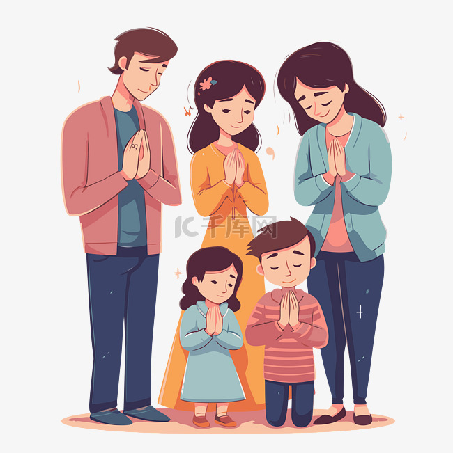 祈祷的家庭 向量