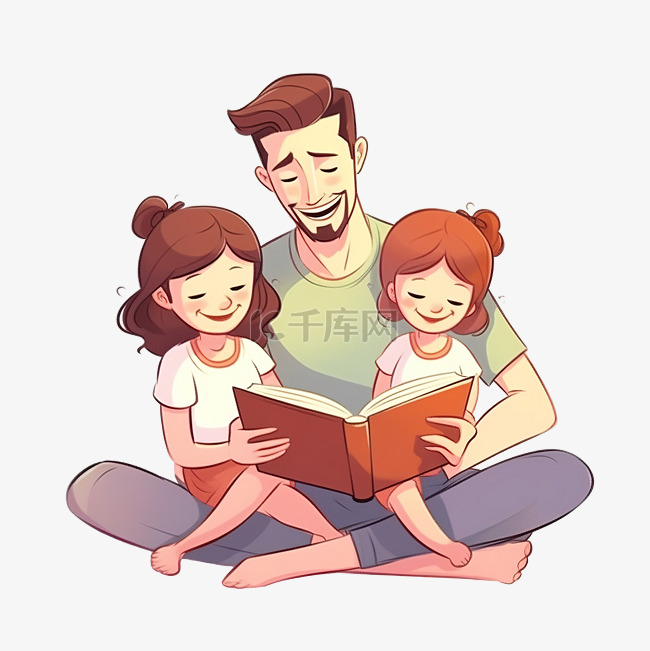 父亲为孩子读书