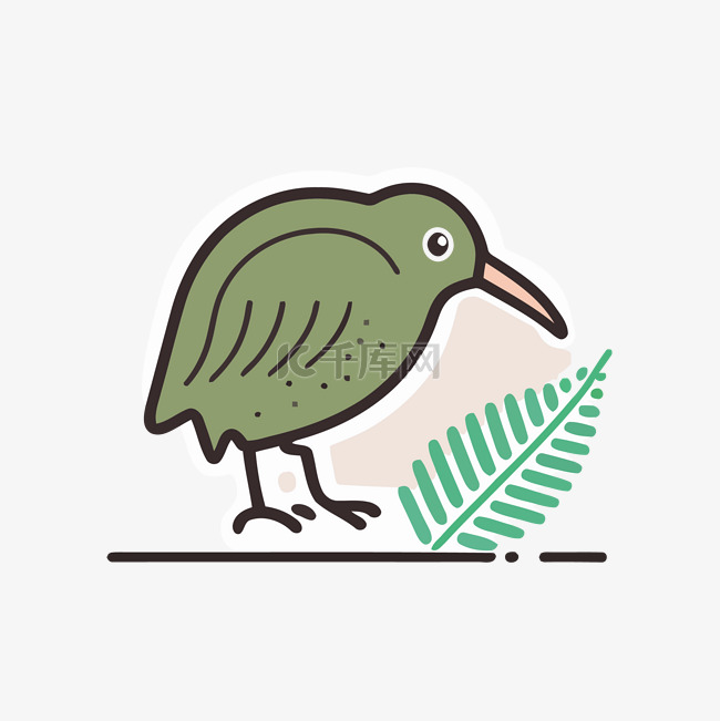 绿叶奇异鸟设计 向量